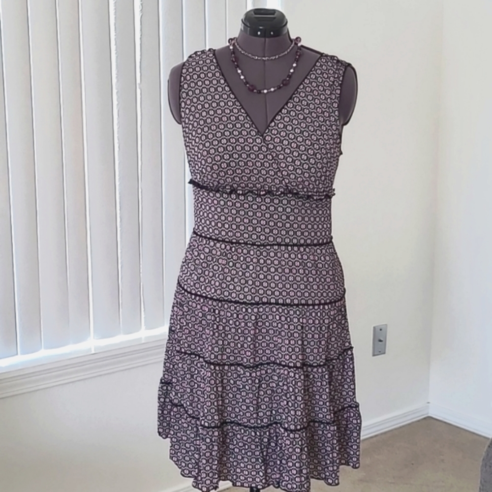 Style & Co. V-Neck, tiered subtle ruffles.